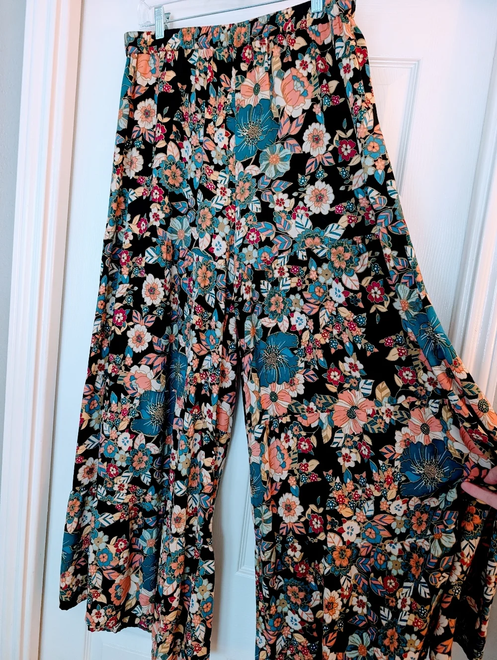 NATURAL LIFE Patti Palazzo Pants Black Floral Print - Picture 6 of 7